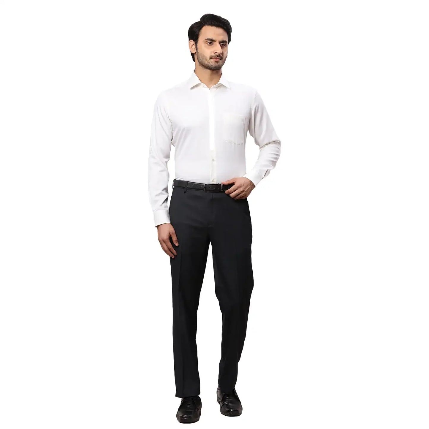 Men Yellow Contemporary Fit Solid Cotton Cut Collar Shirts
