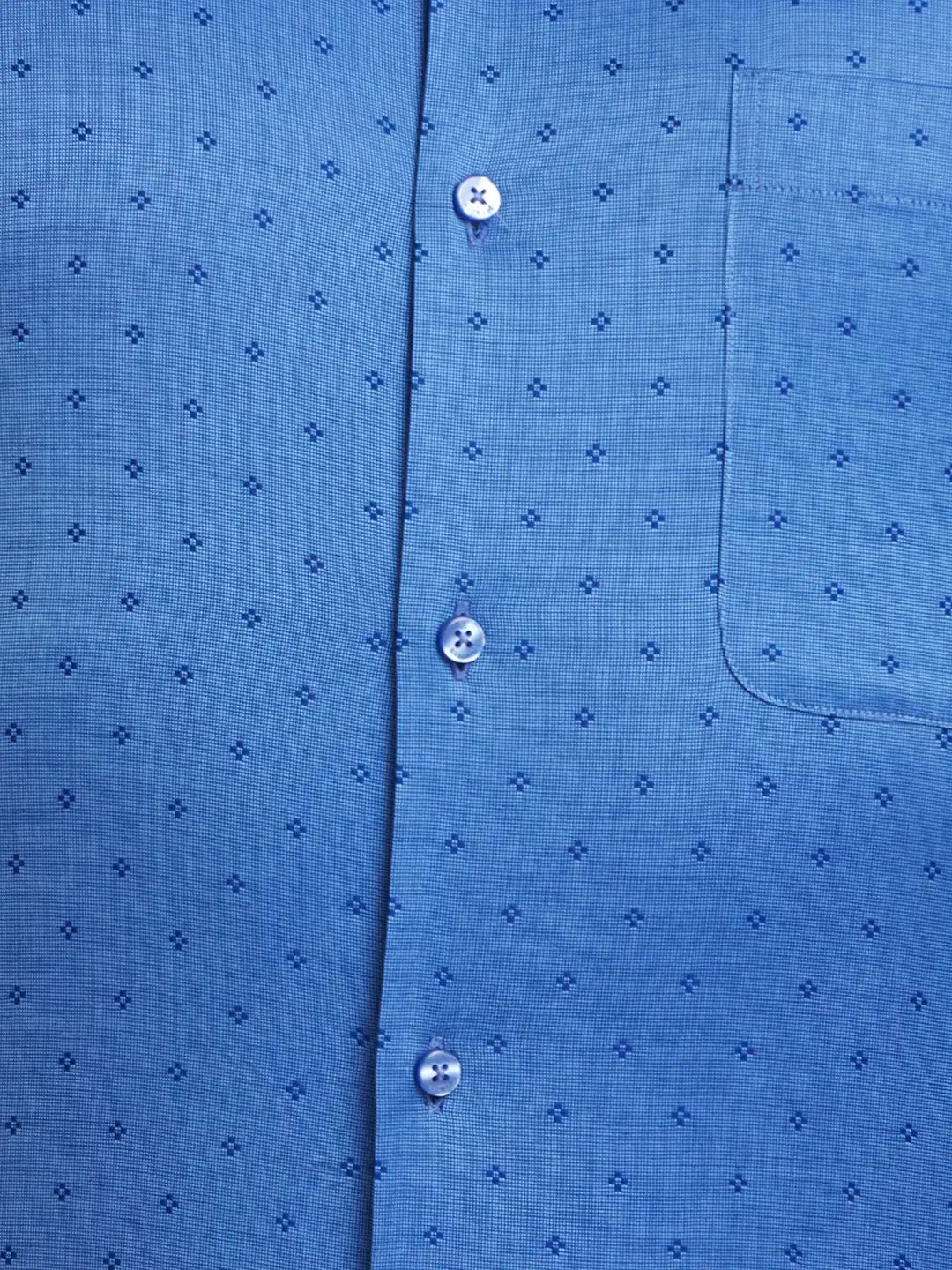 Men Blue Contemporary Fit Structure  Cotton   Shirts