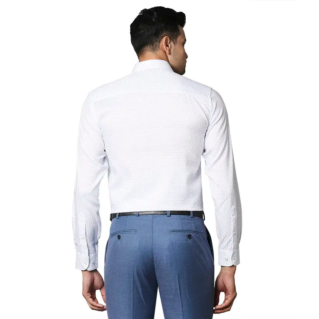 Men Blue Contemporary Fit Checks Cotton Shirts