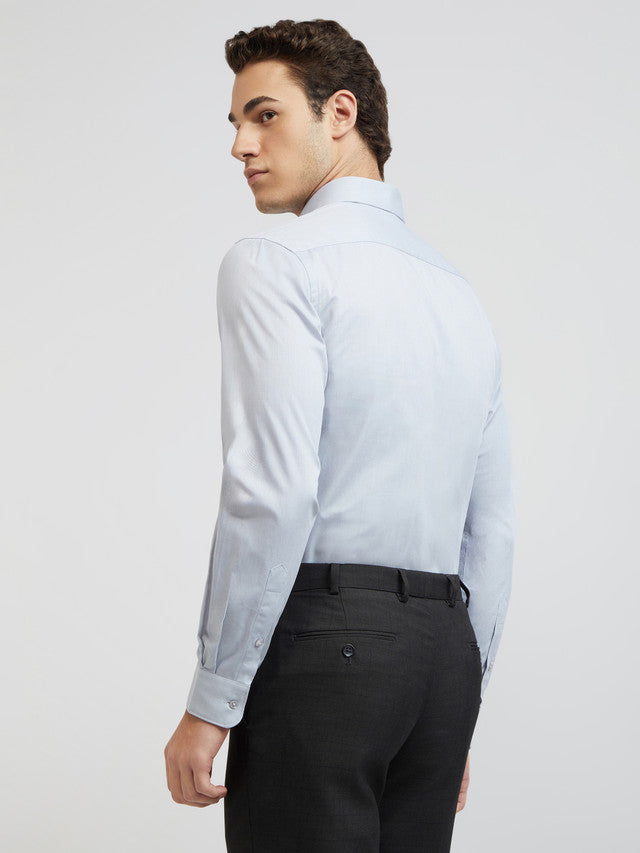 Raymond Men Grey Dobby Slim Fit Cotton Shirts