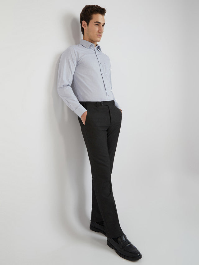 Raymond Men Grey Dobby Slim Fit Cotton Shirts