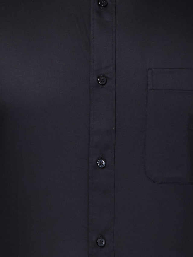 Raymond Men Black Solid Slim Fit Cotton Shirt