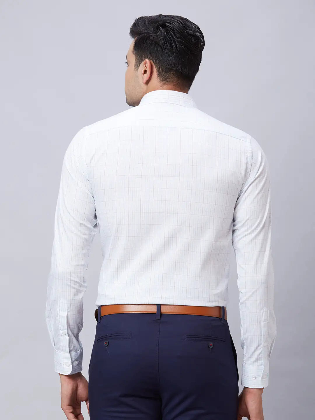 Raymond Men Blue Structure Slim Fit Cotton Shirt