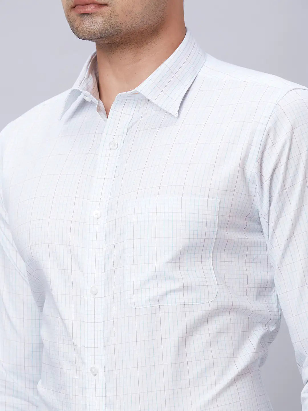 Raymond Men Blue Structure Slim Fit Cotton Shirt