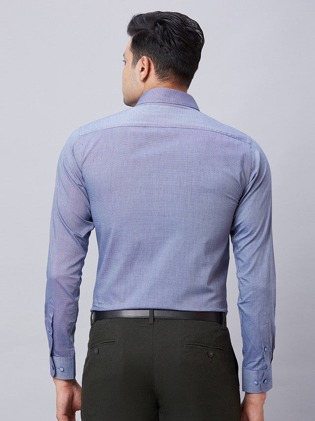 Raymond Men Blue Structure Slim Fit Cotton Shirt