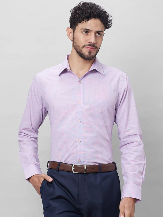 Raymond Men Purple Structured Slim Fit Cotton Formal Shirt