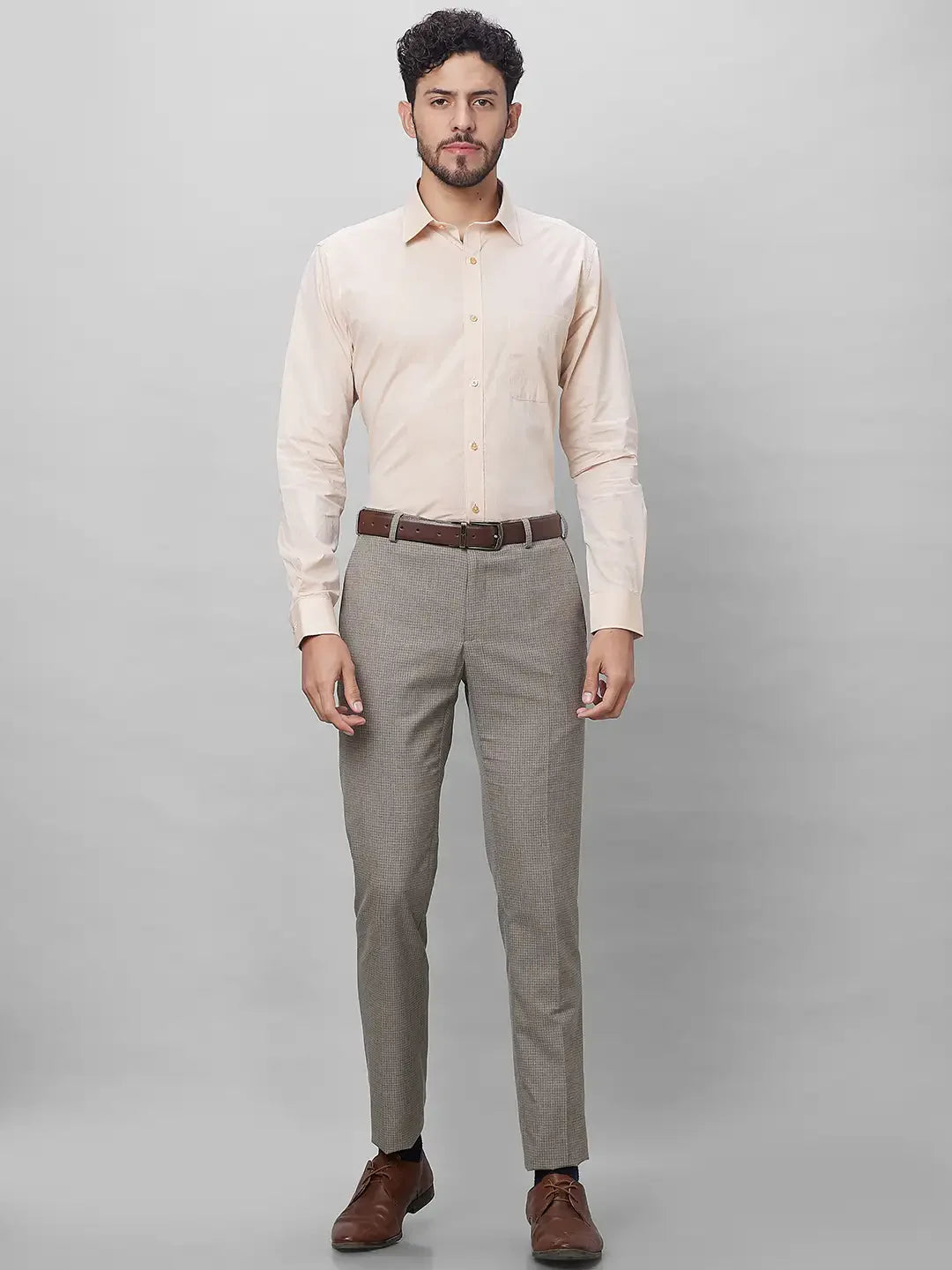Raymond Men Yellow Structure Slim Fit Cotton Shirts