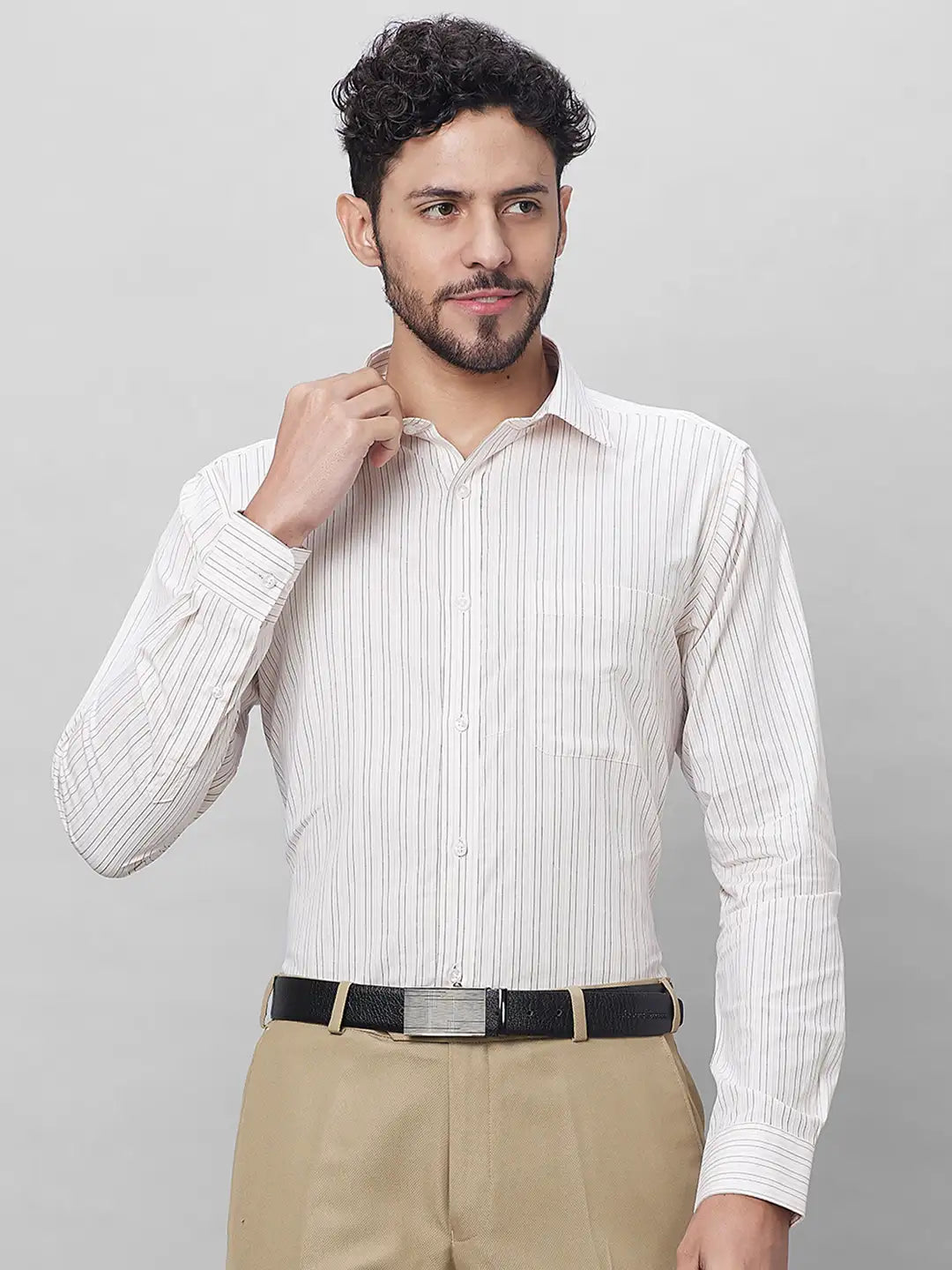 Raymond Men Pink Structured Slim Fit Cotton Formal Shirt