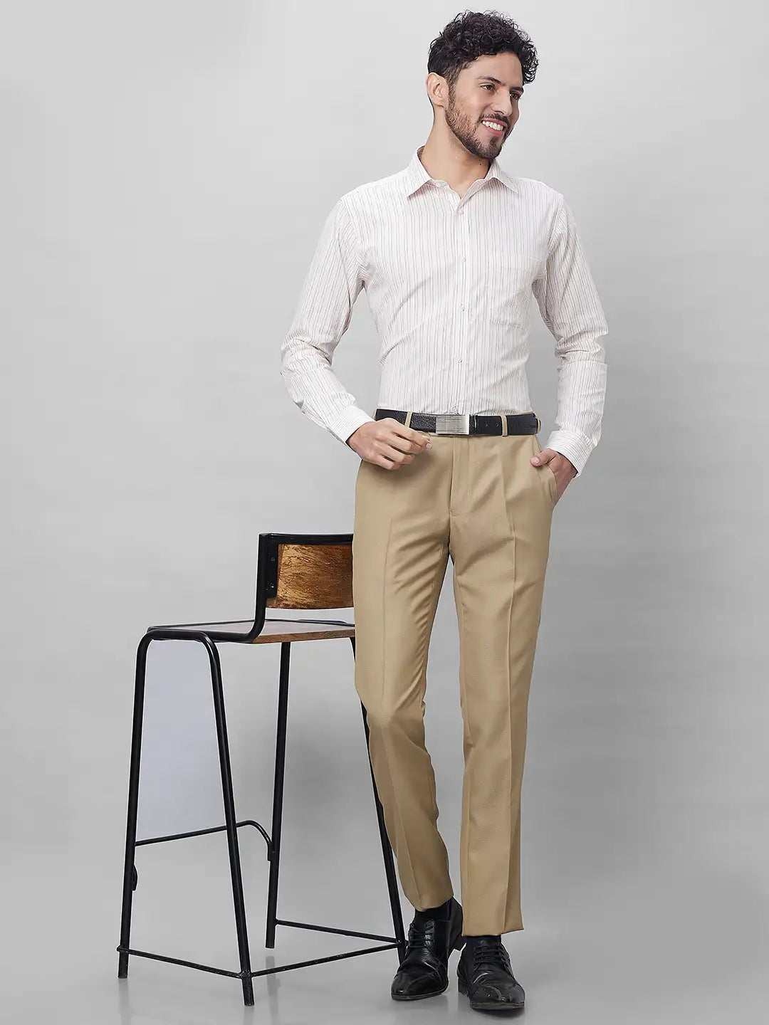 Raymond Men Pink Structured Slim Fit Cotton Formal Shirt