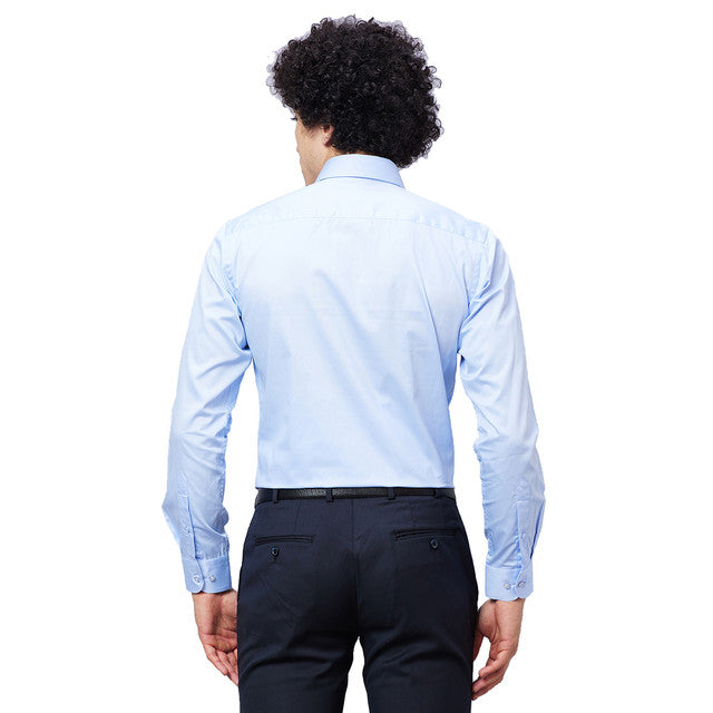 Raymond Men Blue Structure Slim Fit Cotton Shirt