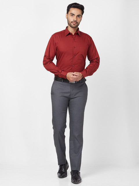 Raymond Men Red Slim Fit Solid Shirt