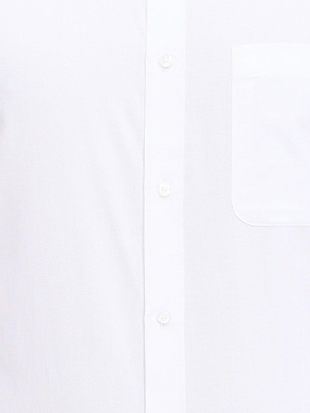 Raymond White Structure Slim Fit Full Sleeve Cotton Shirt