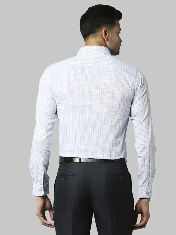 Men Blue Slim Fit Checks Cotton Shirts