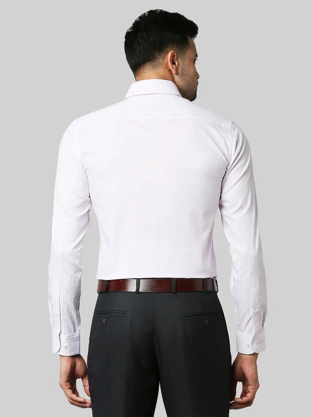 Raymond Men Violet Checks Slim Fit Cotton Shirts