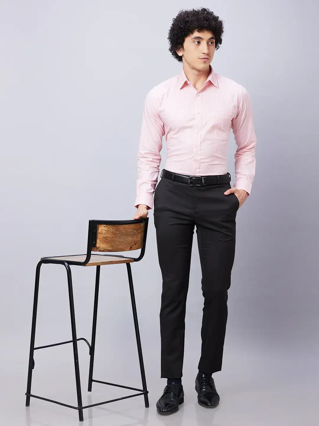 Raymond Men Brown Structure Slim Fit Polyester Blend Trousers