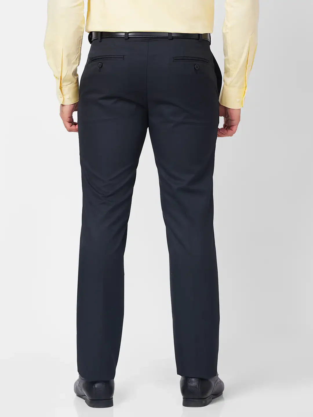 Raymond Men Blue Structure Slim Fit Polyester Blend Trouser