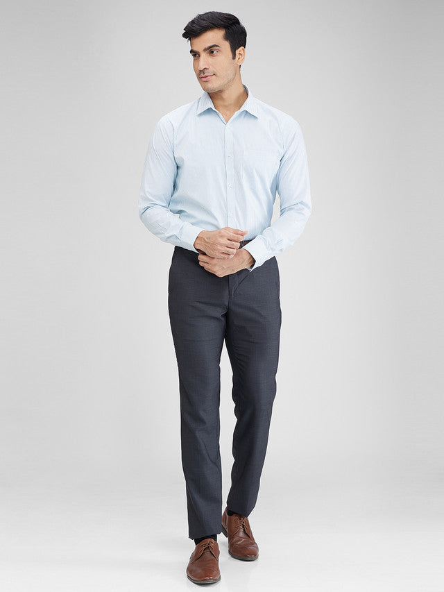 Raymond Black Structure Slim Fit Polyester Blend Trouser