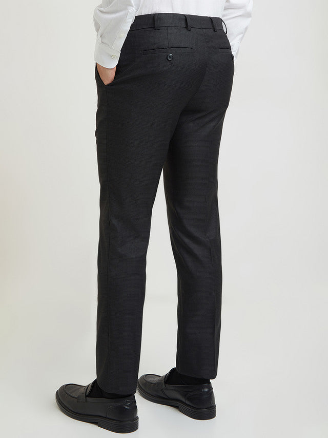 Raymond Men Grey Structure Slim Fit Polyester Blend Trouser