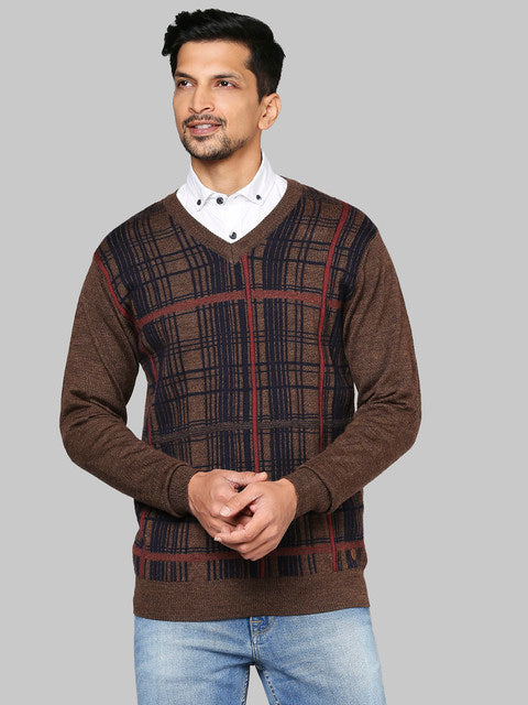 Raymond Men Brown Wrapper MerinoWool Sweater