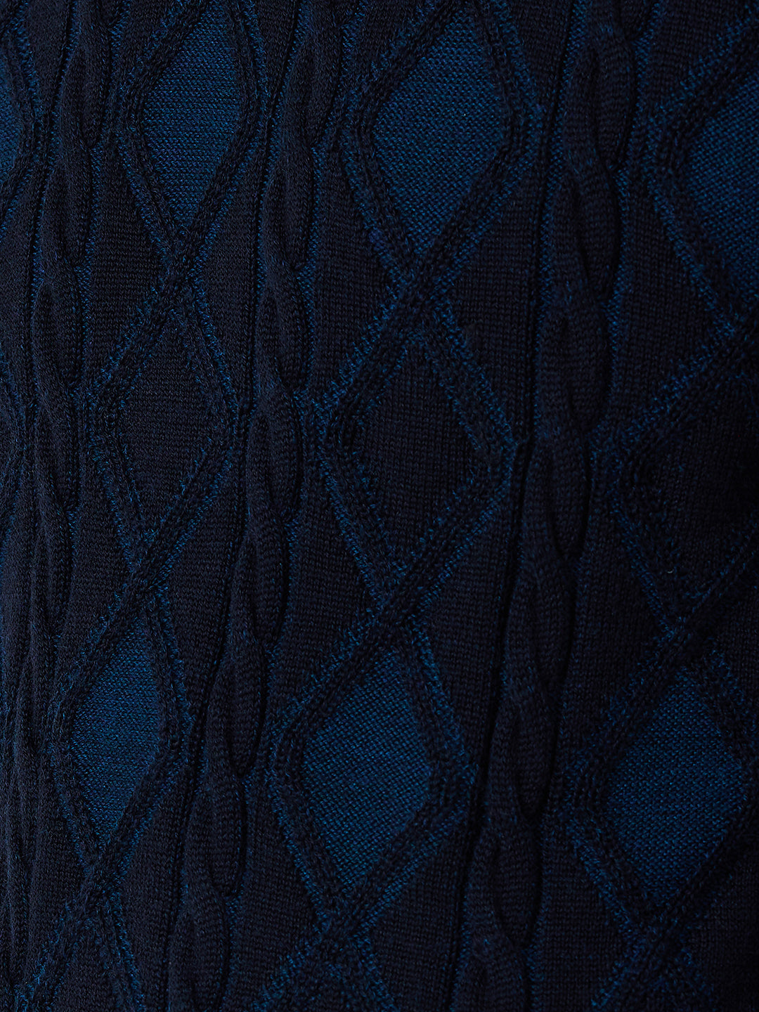 Raymond Men Blue Argyle Contemporary Fit Wool Blend Sweaters