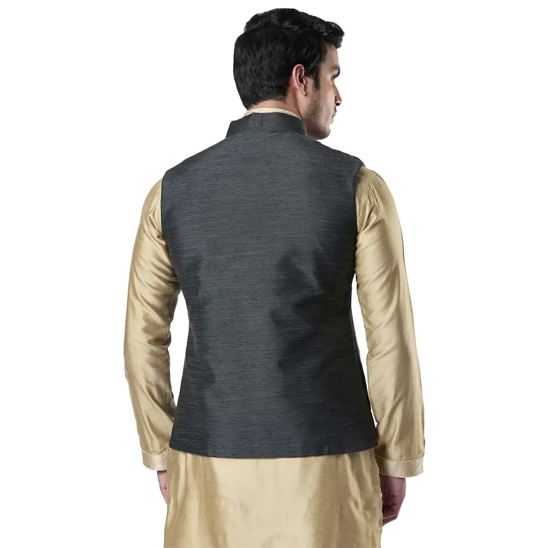 Men Purple Polyester Blend Bundi