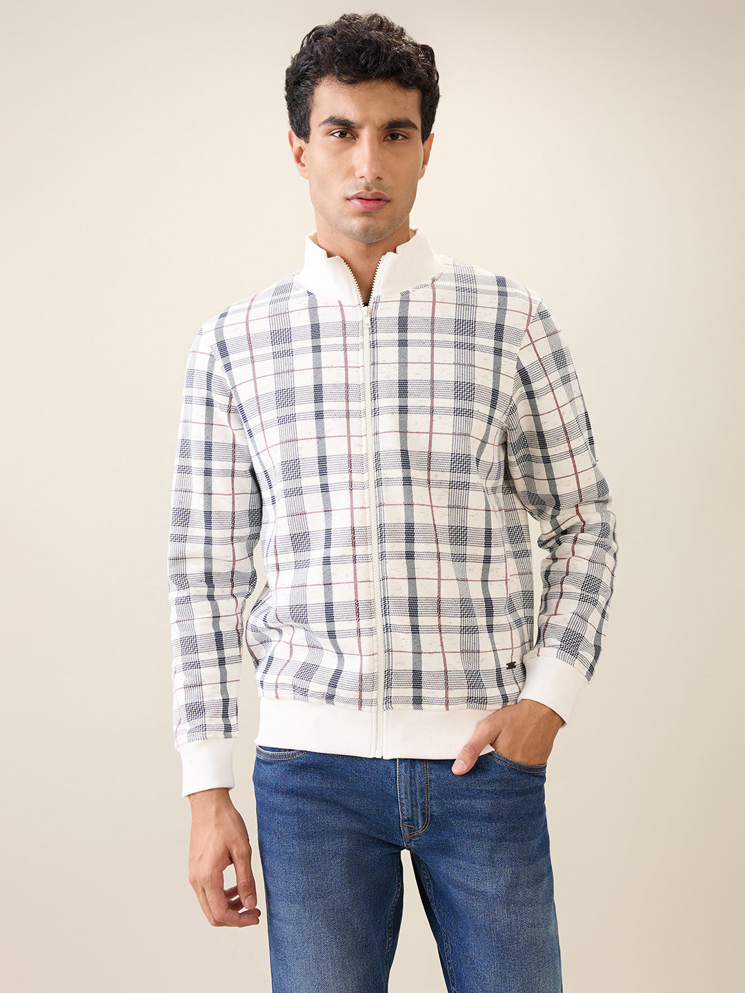 Parx Men White Printed Regular Fit Cotton Blend Sweatshirt