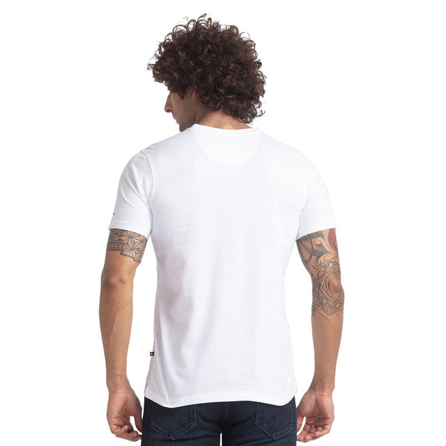Parx Men White Graphic Print Regular Fit Half Sleeve Round Neck T-Shirt