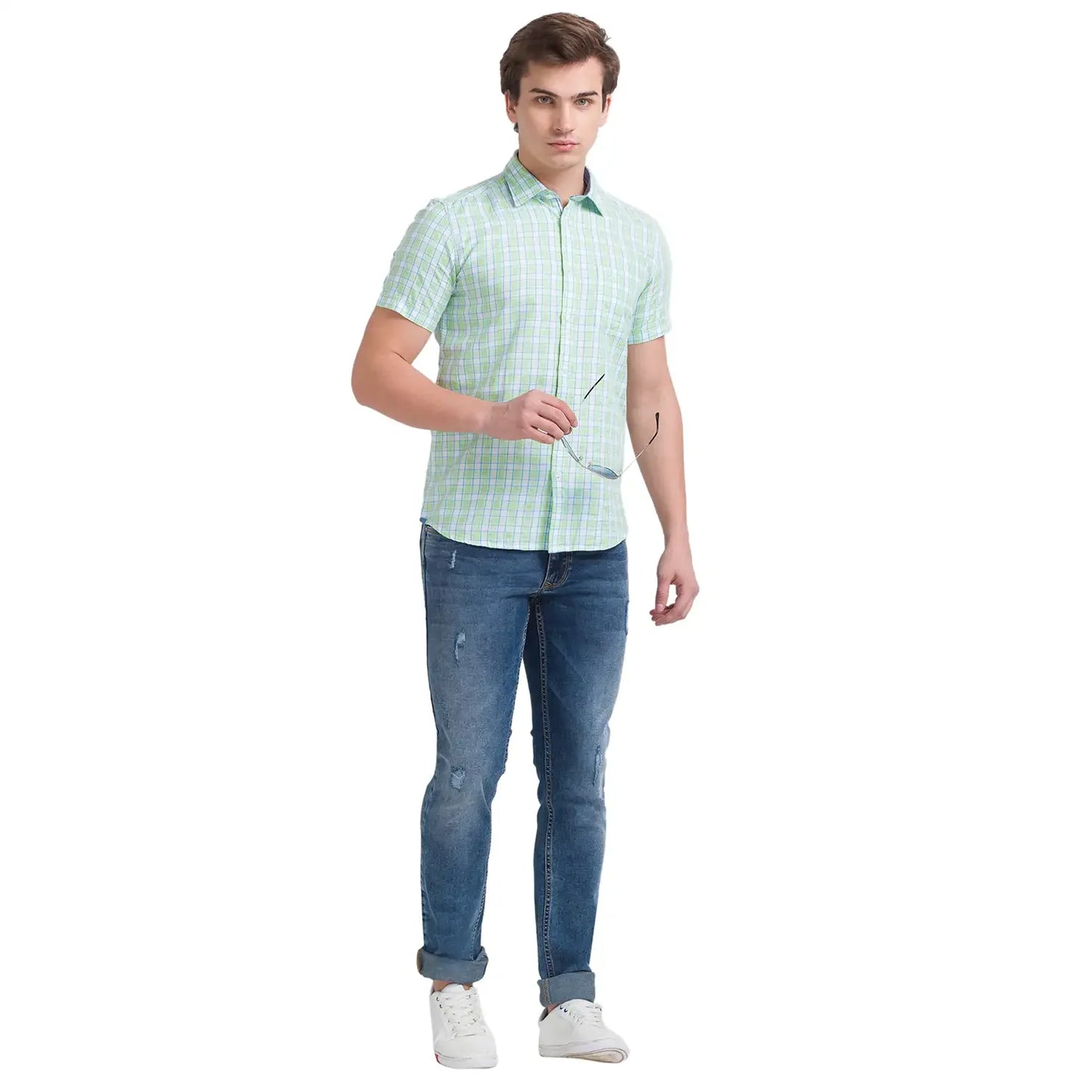 Men Blue Slim Tapered Fit Twill Cotton Blend Jeans