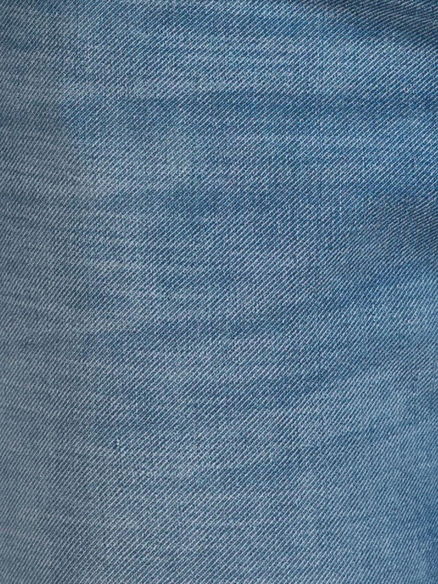 Parx Blue Plain Slim Tapered Fit Cotton Blend Jeans