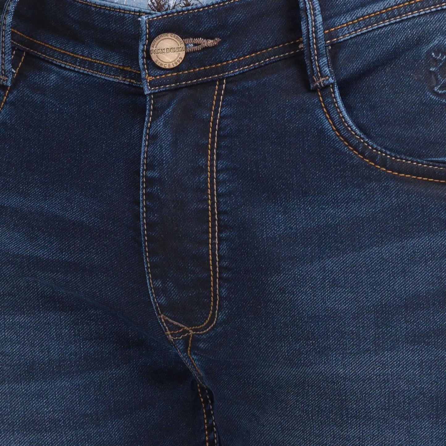 Men Blue Slim Tapered Fit Dobby Cotton Blend Jeans