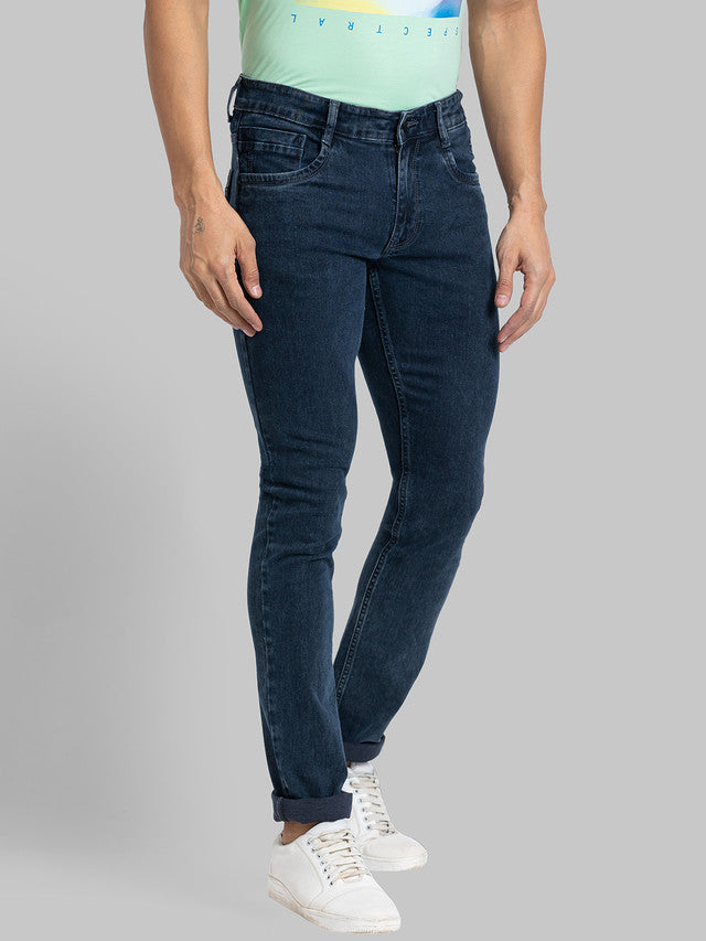 Parx Men Black Self Design Tapered Fit Jeans