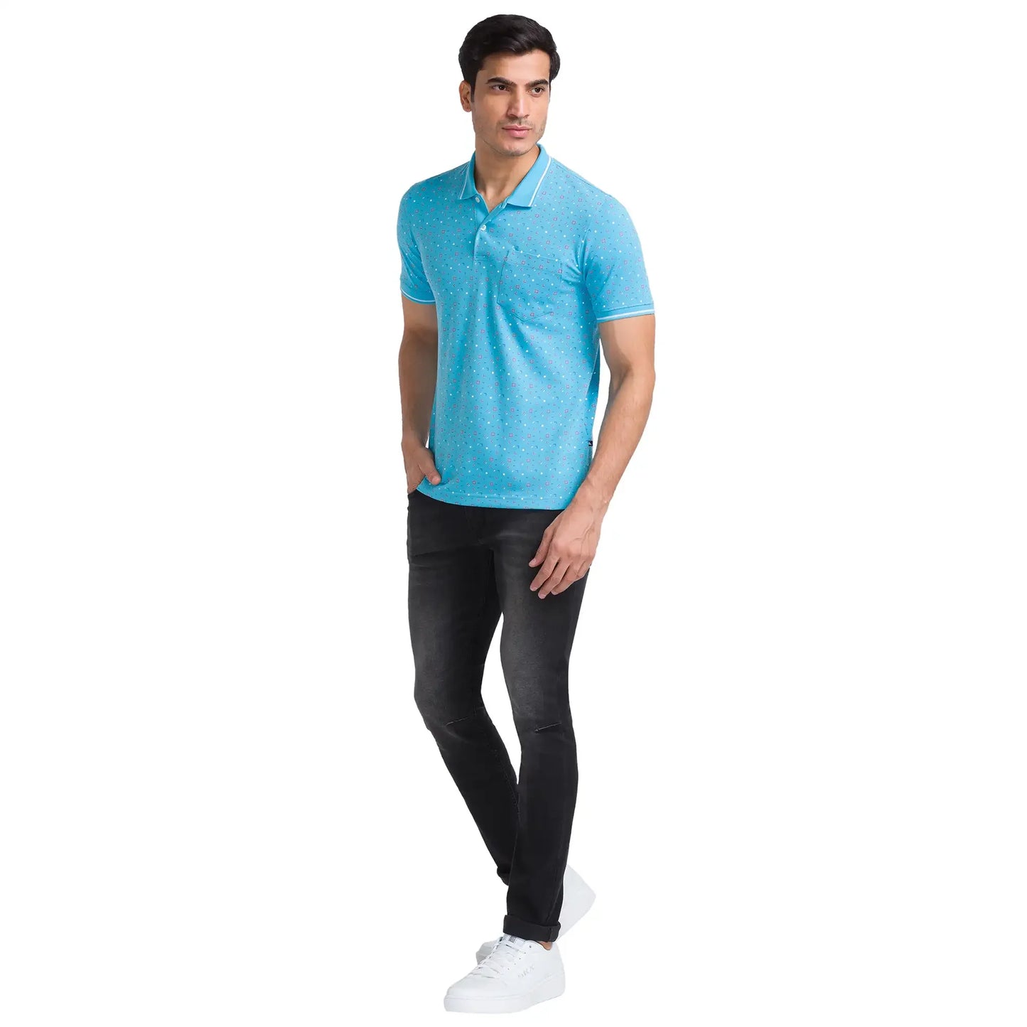 Men Black Skinny Cropped Fit Twill Cotton Blend Jeans
