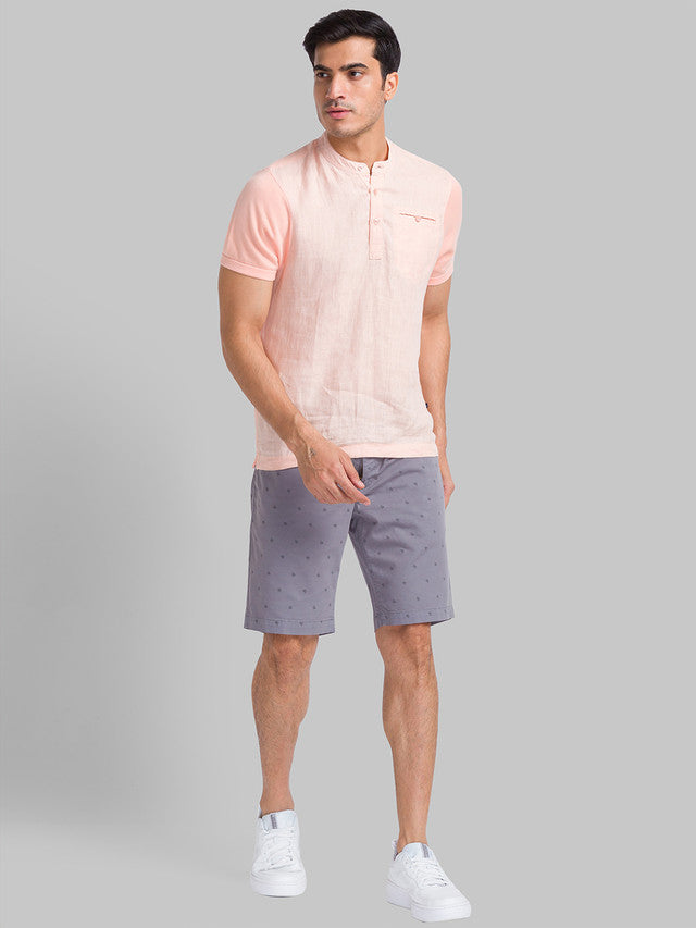 Parx Men Grey Printed Regular Fit Shorts