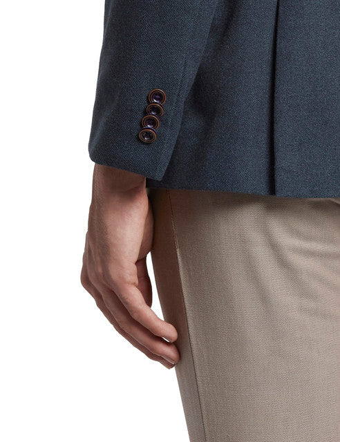 Parx Men Blue Solid Urban Fit Terylene Blend Blazer