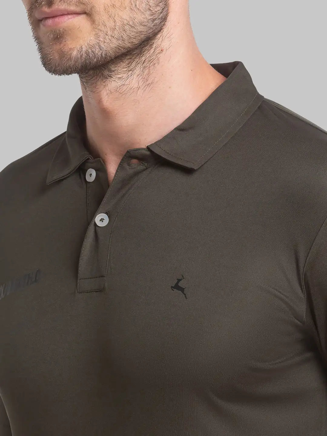 Men Green Regular Fit Solid Polyester Round Neck Collar Polo T-Shirt