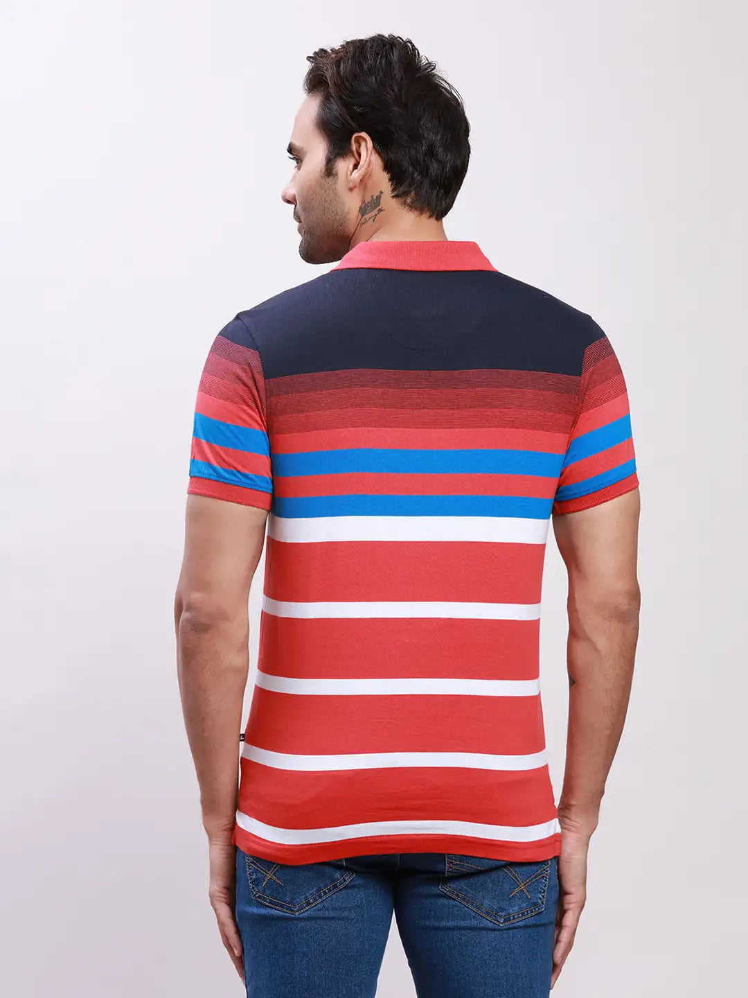 Parx Men Red Yarn Dyed Regular Fit Cotton T-Shirt