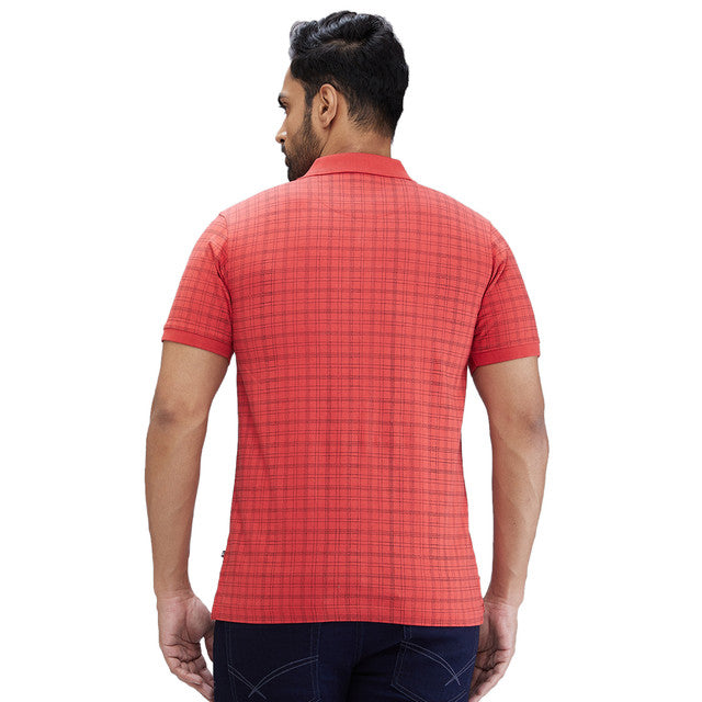 Parx Red Printed Regular Fit Cotton T-Shirt