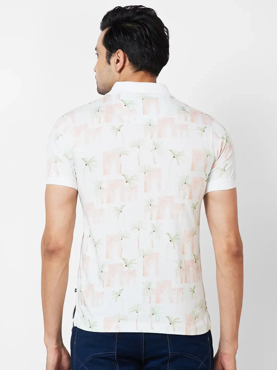 Parx Regular Fit Printed White T-Shirt