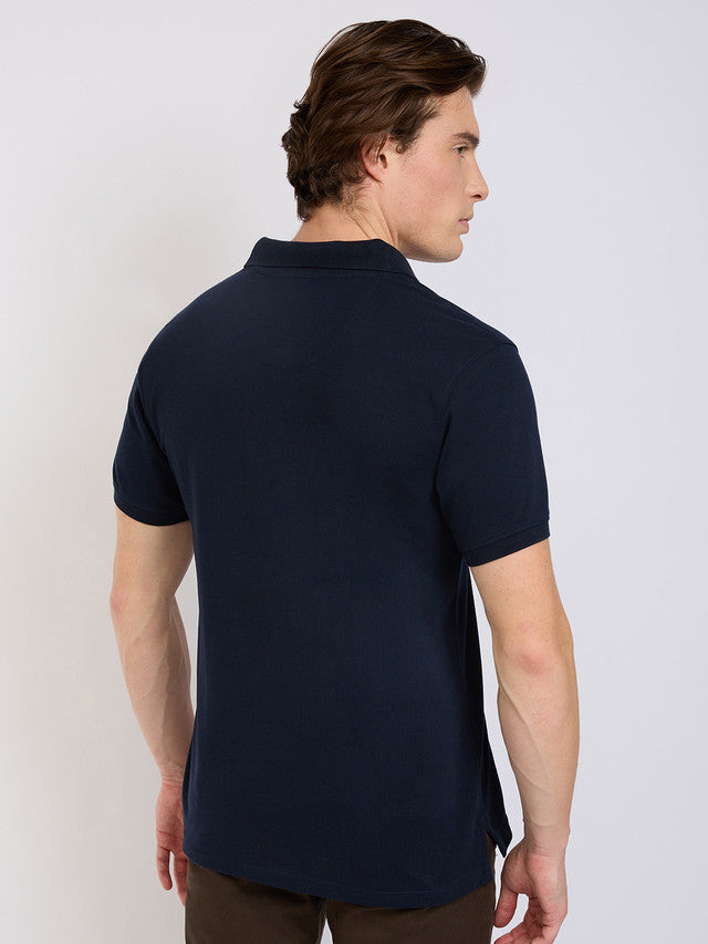 Parx Men Blue Solid Regular Fit Cotton Blend T-Shirt