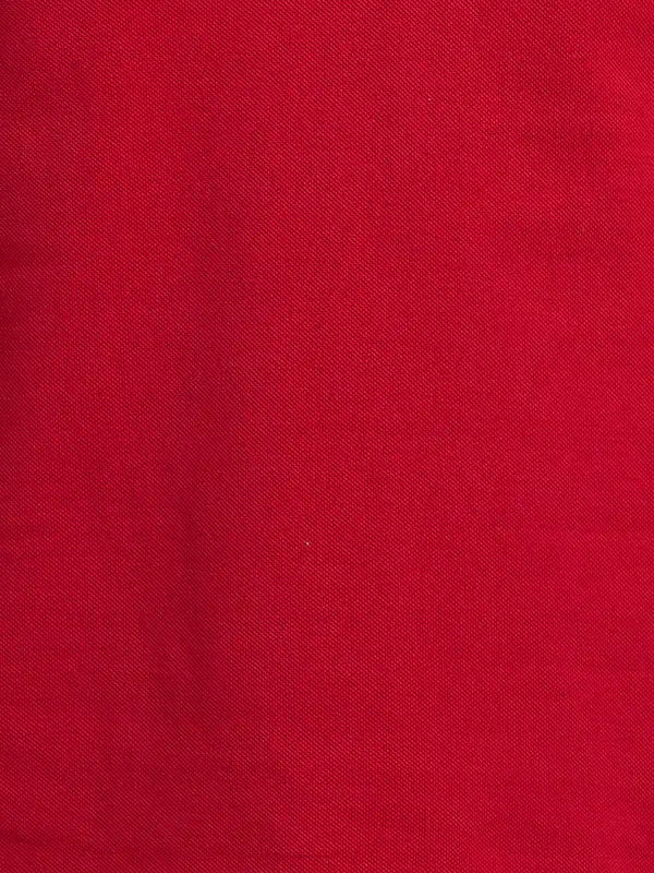 Men Red Regular Fit Solid Cotton Round Neck Collar Polo T-Shirt