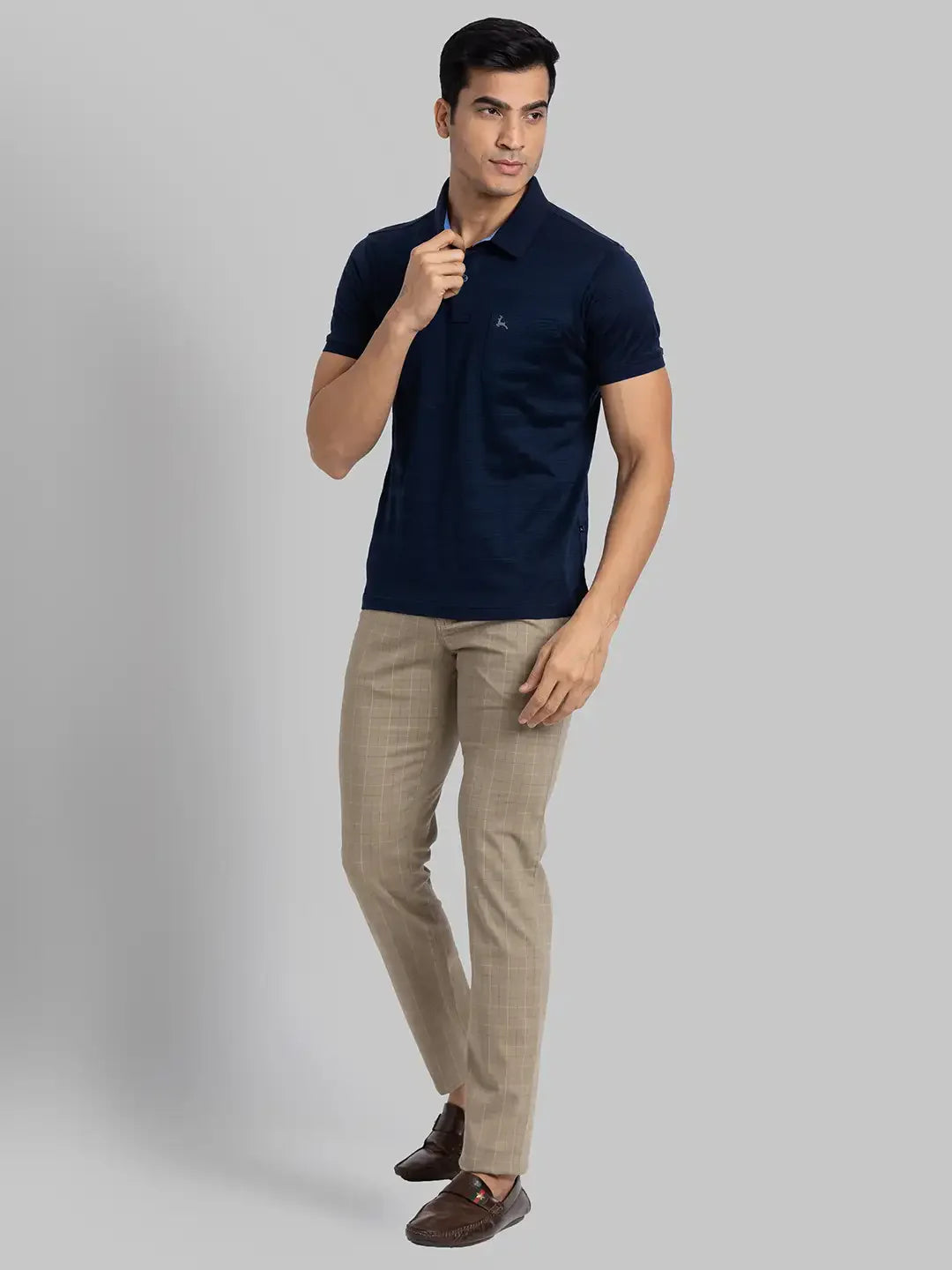 Men Black Regular Fit Jacquard  Cotton   T-Shirt