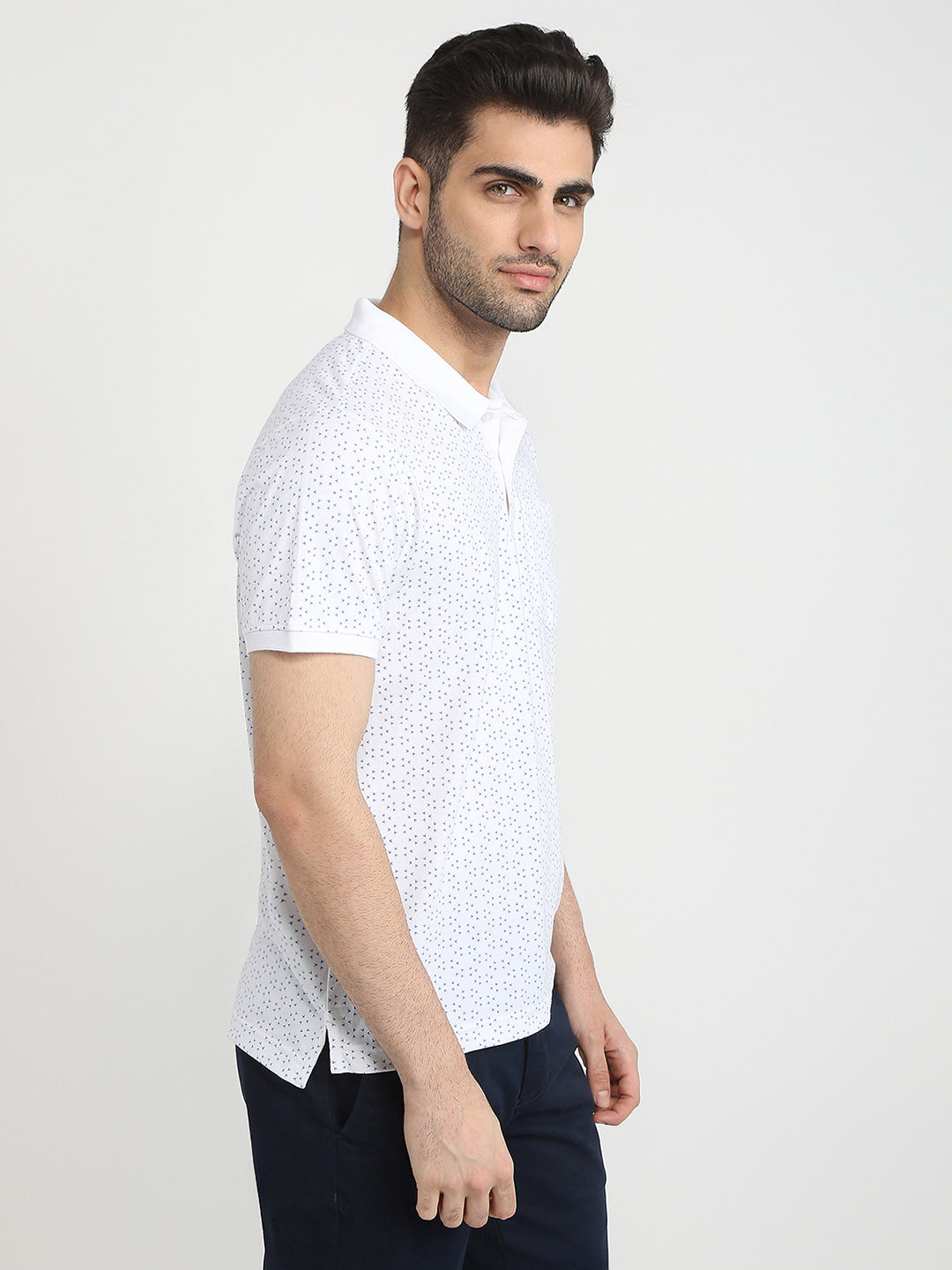 Parx Men White Printed Regular Fit Cotton Blend T-Shirt