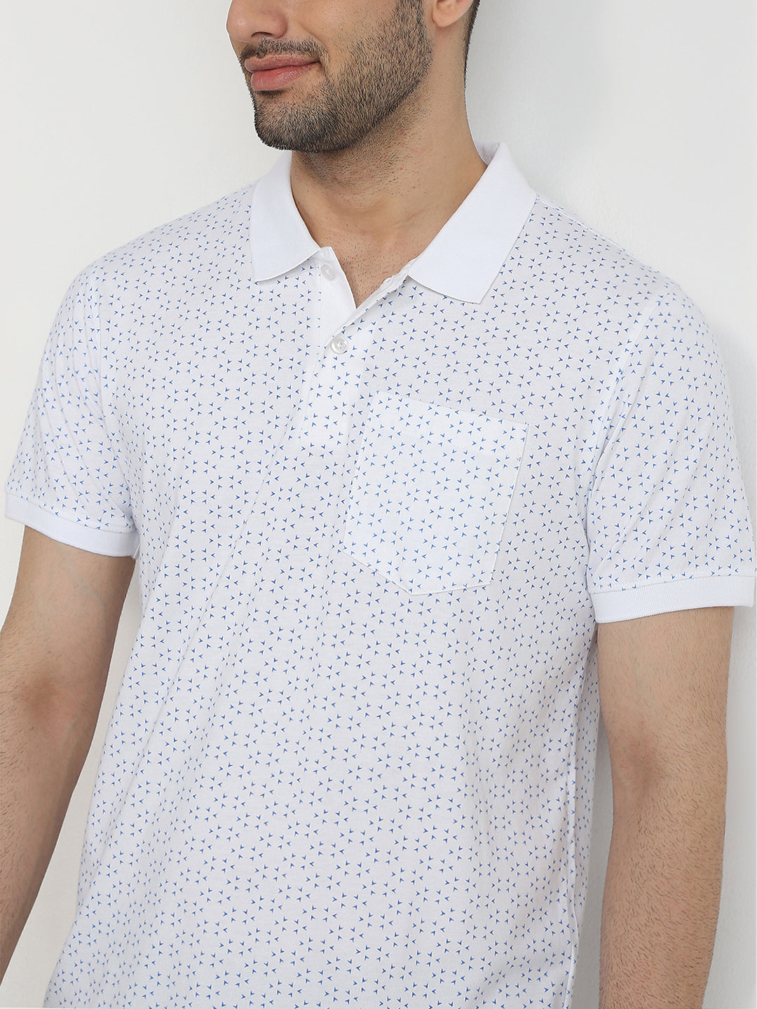 Parx Men White Printed Regular Fit Cotton Blend T-Shirt