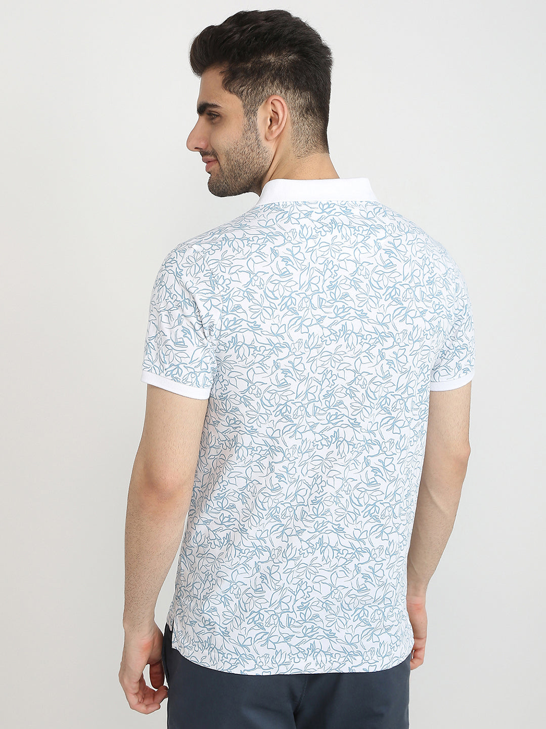 Parx Men White Printed Regular Fit Cotton Blend T-Shirt