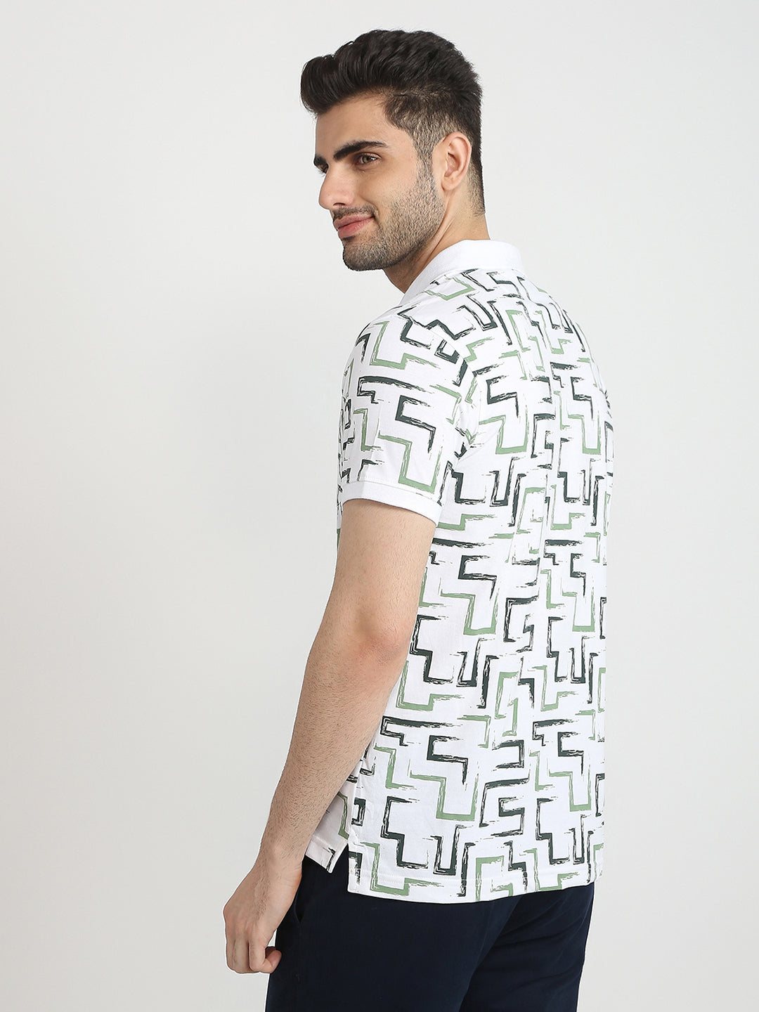 Parx Men White Printed Regular Fit Cotton Blend T-Shirt