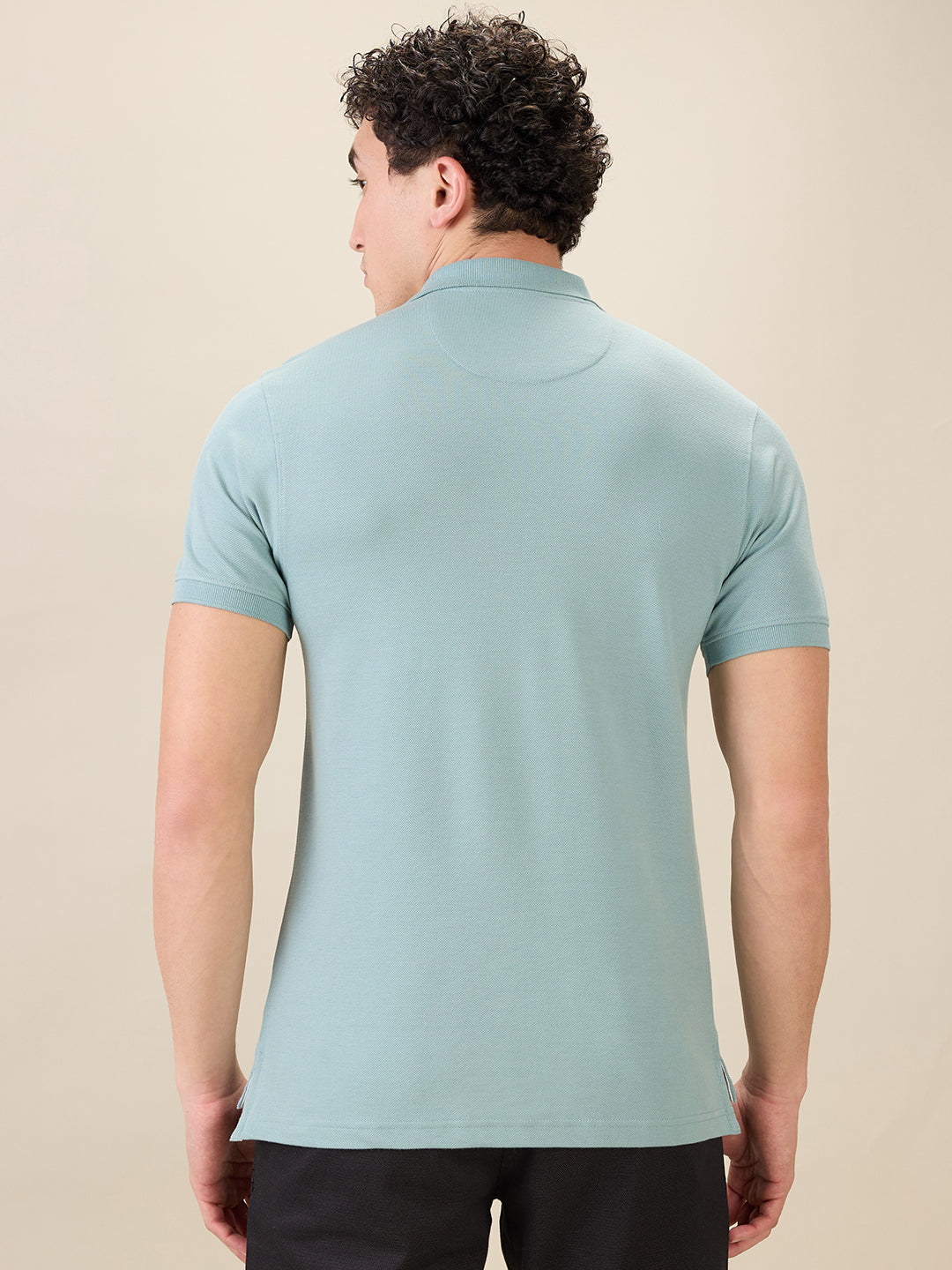 Parx Men Green Solid Regular Fit Cotton Half Sleeve T-Shirt