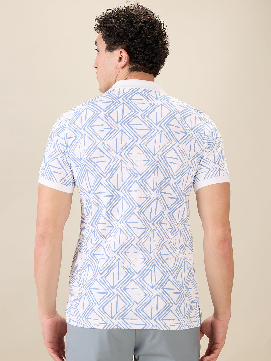 Parx Men White Printed Regular Fit Cotton Blend Half Sleeve T-Shirt