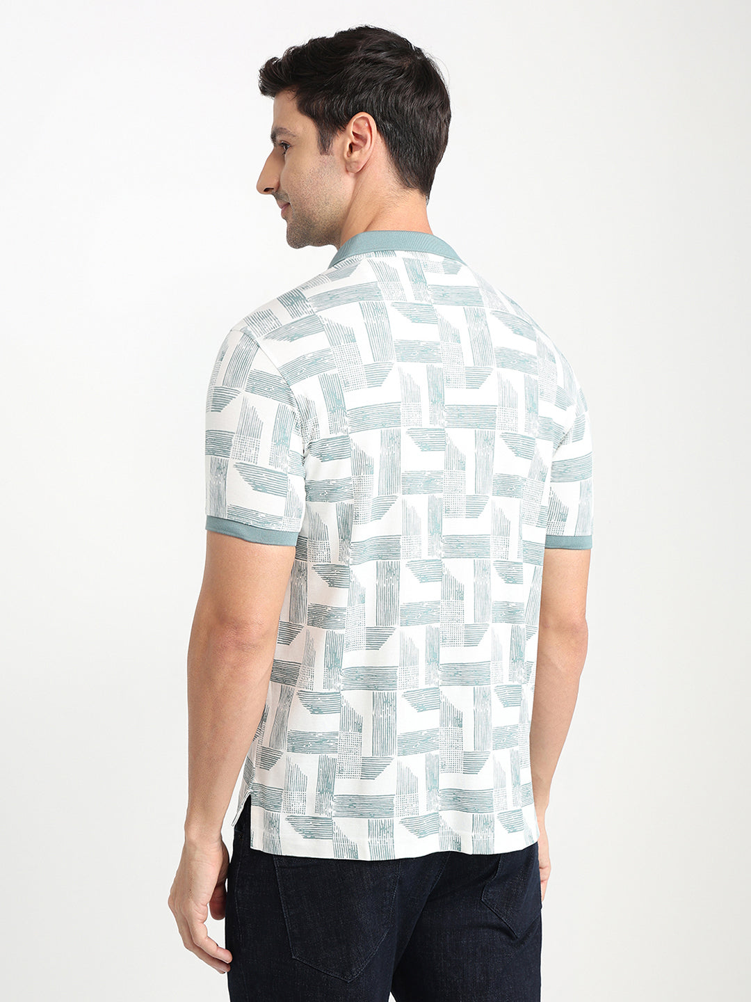Parx Men Green Printed Regular Fit Rayon Blend Half Sleeve T-Shirt