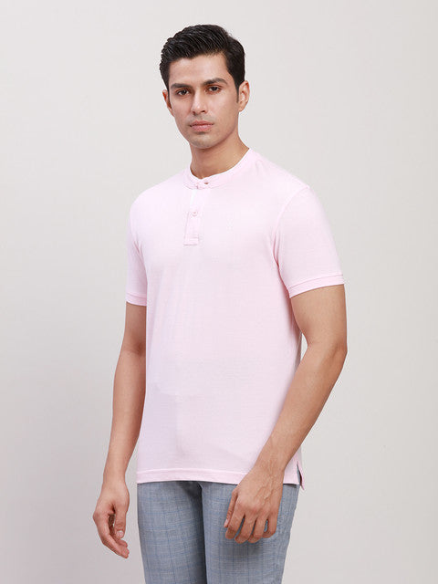 Parx Men Red Regular Fit Solid Contrast Neck T-Shirt