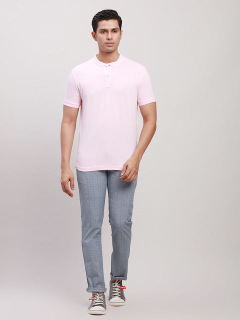 Parx Men Red Regular Fit Solid Contrast Neck T-Shirt